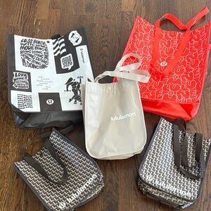 lululemon athletica Tote Bag Lot in Red, Black, White, Gray, Cream